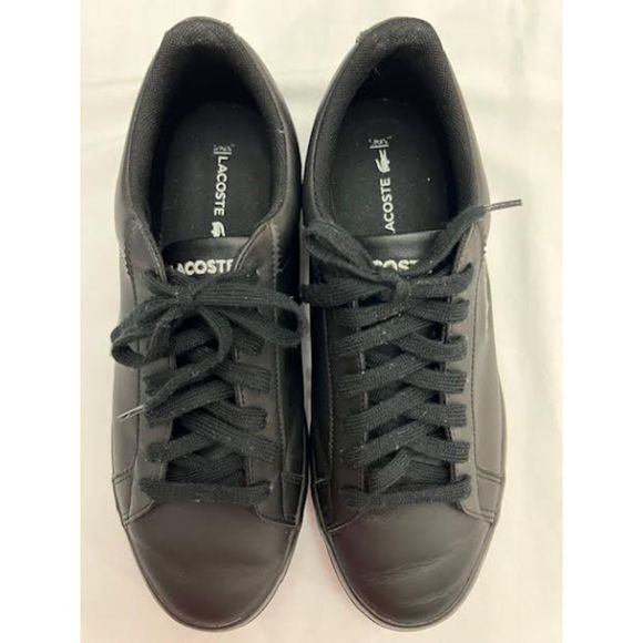 Lacoste Black Lerond  Men's Leather Sneaker Size 8 - Picture 2 of 6